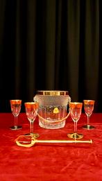 Vintage ijsemmer(walther)met ijstang en 4 kleine glazen,goud, Enlèvement ou Envoi