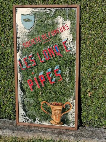 Panneau ancien – Société de Fumeurs "Les Lonq E Pipes" beschikbaar voor biedingen