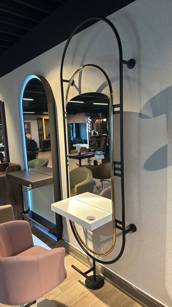 knipspiegel showroommodel goud zwart wit kaptafel kapsalon, Huis en Inrichting, Woonaccessoires | Overige, Nieuw, Ophalen of Verzenden