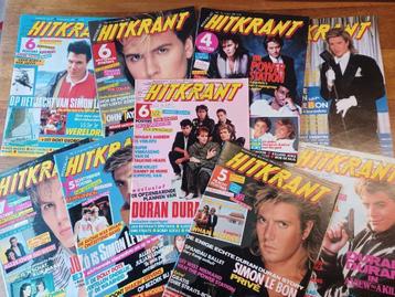 9 x complete HITKRANT uit 1985 met DURAN DURAN op de cover