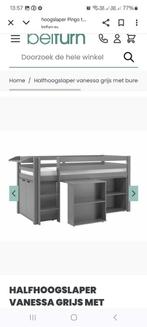 Halfhoogslaper met uitschuifbaar bureau en 2 kasten, Huis en Inrichting, Ophalen, Eenpersoons, 210 cm, Minder dan 160 cm