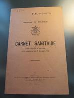 carnet sanitaire vierge 1941 Royaume de Belgique, Antiquités & Art, Antiquités | Livres & Manuscrits, Enlèvement ou Envoi