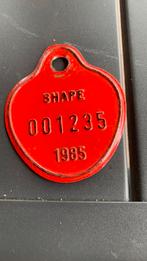 Plaque de vélo SHAPE 1985, Collections, Collections Autre, Comme neuf, Enlèvement ou Envoi