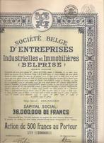 Société Belge d'Entreprises Ind.. et iImmob.- (Belprise), Action, Enlèvement ou Envoi, Avant 1920