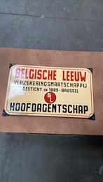 Emaille bord Belgische Leeuw, Verzamelen, Merken en Reclamevoorwerpen, Ophalen of Verzenden