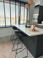 Set van 2 zwarte barkrukken Hay, Maison & Meubles, Tabourets de bar, 2 tabourets, Enlèvement, Utilisé, Métal