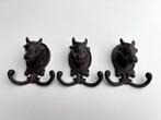 3 kapstokjes in gietijzer met koe, Ophalen of Verzenden, Wandhaken