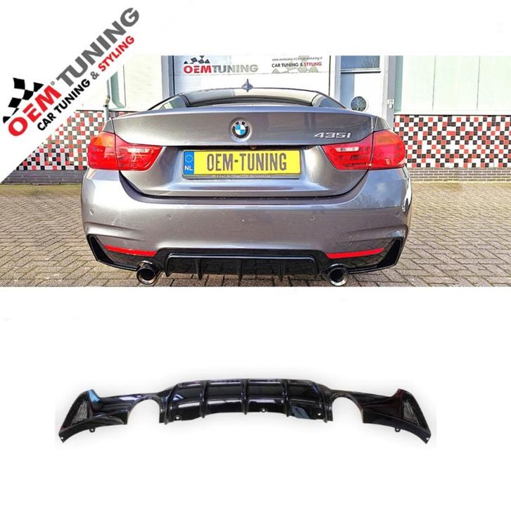 BMW 4 serie | F32/F33/F36 | M-Performance diffuser | H zwart, Auto-onderdelen, Carrosserie, Bumper, BMW, Achter, Nieuw, Ophalen of Verzenden