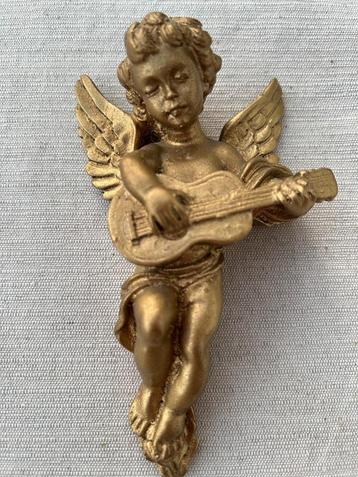 Vintage verguld engeltje met gitaar beschikbaar voor biedingen