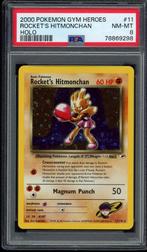Rocket's Hitmonchan Holo PSA 8 - 11/132 - Gym Heroes 2000, Foil, Losse kaart, Zo goed als nieuw, Verzenden