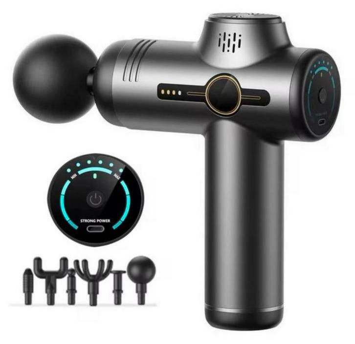 Massage Gun nieuw in doos met 6 opzetstukken, Sport en Fitness, Massageproducten, Zo goed als nieuw, Ophalen of Verzenden