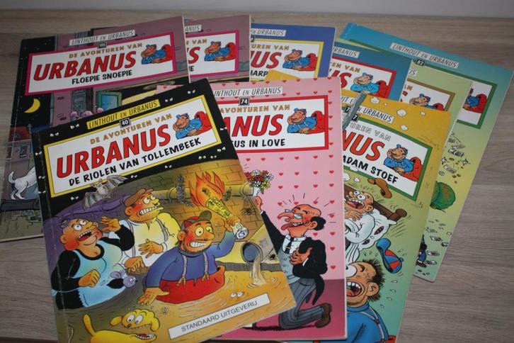 lot Urbanus stripverhalen , nr's 40,74,77,82,89,105,118,127, Boeken, Stripverhalen, Gelezen, Meerdere stripboeken, Ophalen of Verzenden