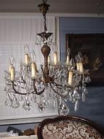 Brons hanglamp met kristal glazen, Antiek en Kunst, Ophalen
