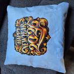 Mooi kussen Happy New Year 40x40, Huis en Inrichting, Woonaccessoires | Kussens, Ophalen of Verzenden, Nieuw, Wit, Vierkant