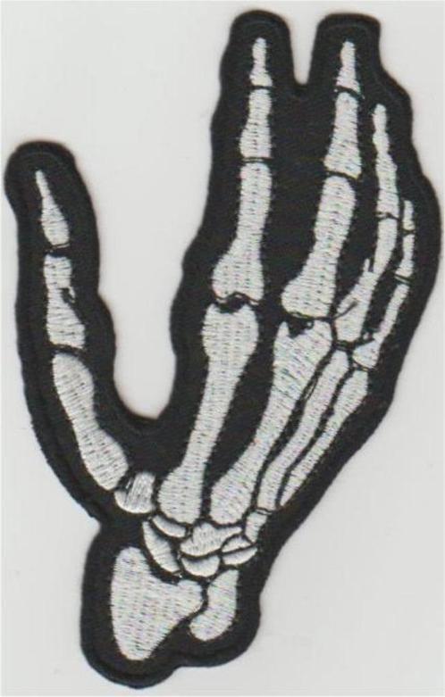 Skelet Hand Links stoffen opstrijk patch embleem, Motos, Accessoires | Autre, Neuf, Envoi