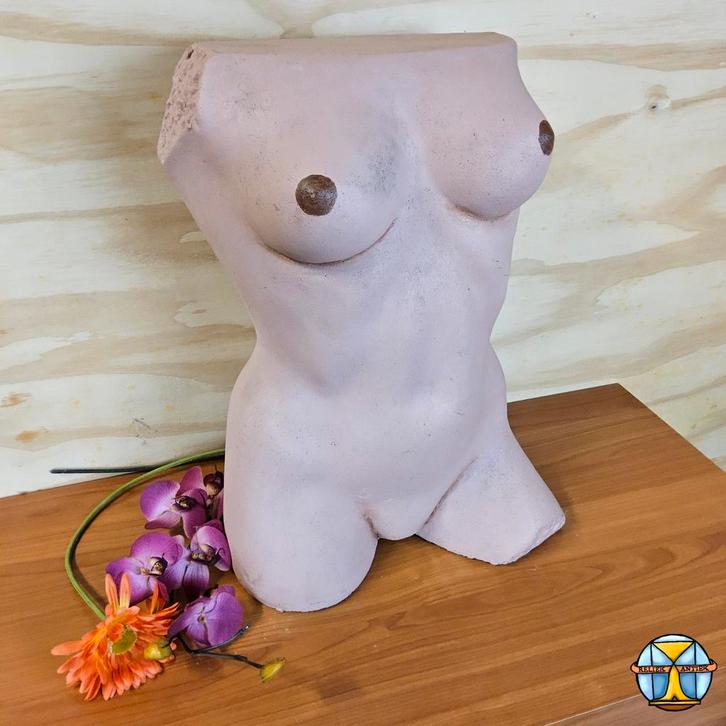 Vrouwelijk Torso Beeld / naakte blanke vrouw betonnen beeld, Antiek en Kunst, Kunst | Beelden en Houtsnijwerken, Ophalen of Verzenden