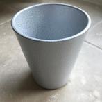 Cache pot émaillé blanc et argent, Enlèvement, Comme neuf