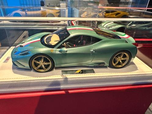 FERRARI 458 SPECIALE 1/18 MR VERDE FRANCESCA GEEN BBR, Hobby en Vrije tijd, Modelauto's | 1:18, Nieuw, Auto, Autoart, Ophalen of Verzenden