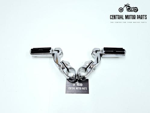 Verstelbare Highway mount kit + Chroom en rubber footpegs, Motoren, Onderdelen | Harley-Davidson, Gebruikt, Ophalen of Verzenden