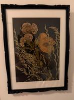 Oude kader met droogbloem kunstwerk 28x37cm, Huis en Inrichting, Woonaccessoires | Lijsten, Ophalen, Zo goed als nieuw