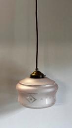 Pendellamp plafondlamp vintage met nieuwe snoer, Ophalen of Verzenden, Glas, Art deco