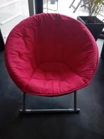 Zit zetel 1m diameter, kleur licht rood, frame licht metaal, Ophalen, Zo goed als nieuw, Metaal
