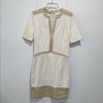 Robe à empiècement en cuir d'agneau crémeux Helmut Lang — M, Vêtements | Femmes, Robes, Enlèvement ou Envoi, Comme neuf, Taille 38/40 (M)