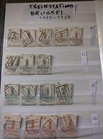 POSTZEGELS BELGISCHE SPOORWEGEN TREINSTATIONS BRUSSEL, Postzegels en Munten, Met stempel, Ophalen of Verzenden, Gestempeld, Treinen