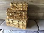 3 valise ttes en rotin vintage, Maison & Meubles, Accessoires pour la Maison | Plataux & Paniers, Comme neuf