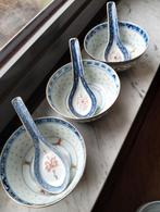 3 Chinese kopjes met 3 lepeltjes, Ophalen of Verzenden, Zo goed als nieuw