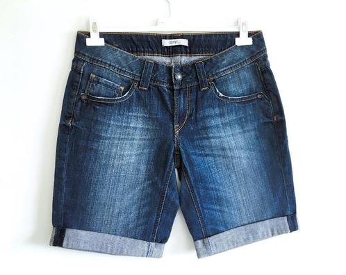 ESPRIT - short - boy fit - met omslag - W29, Kleding | Dames, Spijkerbroeken en Jeans, Zo goed als nieuw, Overige jeansmaten, Blauw