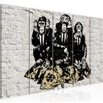 Canvas schilderij Banksy- Horen zien & zwijgen 220 x 80 cm, Verzenden, Nieuw, Met lijst
