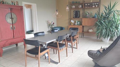 Unieke industriële tafel, Huis en Inrichting, Tafels | Eettafels, Gebruikt, 200 cm of meer, 50 tot 100 cm, Vijf personen of meer