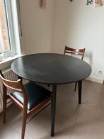 Ronde zwarte tafel, Huis en Inrichting, Tafels | Eettafels, Ophalen, Gebruikt, 100 tot 150 cm, Rond