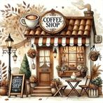 Diamond Painting koffiehuis 20x20cm, Verzenden, Nieuw, Knutselwerk