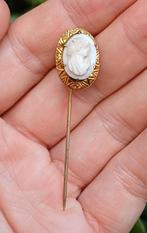 Antiek speldje, broche, pin met cameo, Ophalen of Verzenden, Zo goed als nieuw