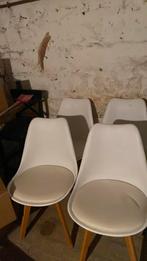 4 witte eetkamer stoelen, Enlèvement, Utilisé, Blanc, Quatre