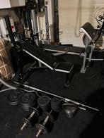 Lot spullen fitness : benchpress , leg extension, bicep curl, Sport en Fitness, Ophalen, Gebruikt