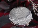 poederdoos-verzilverd-ART DECO-compact powder-1930-VINTAGE, Ophalen of Verzenden, Zo goed als nieuw