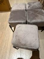5 nouveaux tabous/tabourets - velours - taupe, Enlèvement, Neuf, Fer