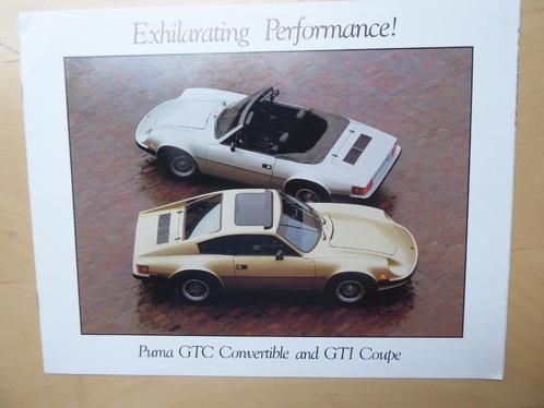 USA brochure+ 3 blz PUMA GTC en GTI Coupe, Engels, 1987?, Livres, Autos | Brochures & Magazines, Envoi