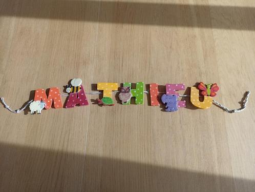 Mathieu banderole lettres bois prénom, Kinderen en Baby's, Kinderkamer | Inrichting en Decoratie, Gebruikt, Wanddecoratie, Ophalen of Verzenden