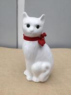 Vintage beeld witte poes in porselein, Ophalen of Verzenden, Zo goed als nieuw, Dier