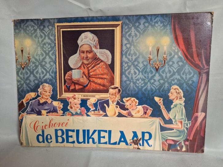 Oud reclame bord Cichorei De Beukelaar, Verzamelen, Merken en Reclamevoorwerpen, Gebruikt, Reclamebord, Ophalen of Verzenden