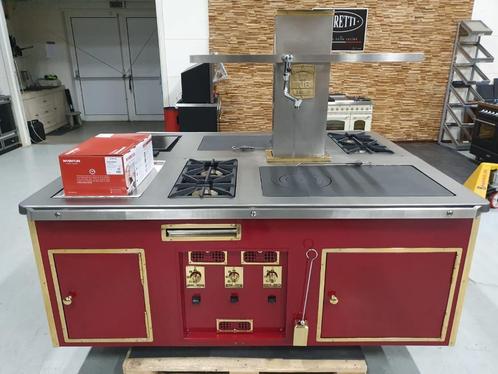 🔥Luxe fornuis Molteni Eiland Bordeaux Rood & Messing, Elektronische apparatuur, Fornuizen, Zo goed als nieuw, Vrijstaand, Gas