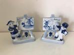 Set Beeldjes voer en boerin boerinneke Delfts blauw, Antiek en Kunst, Curiosa en Brocante, Ophalen of Verzenden