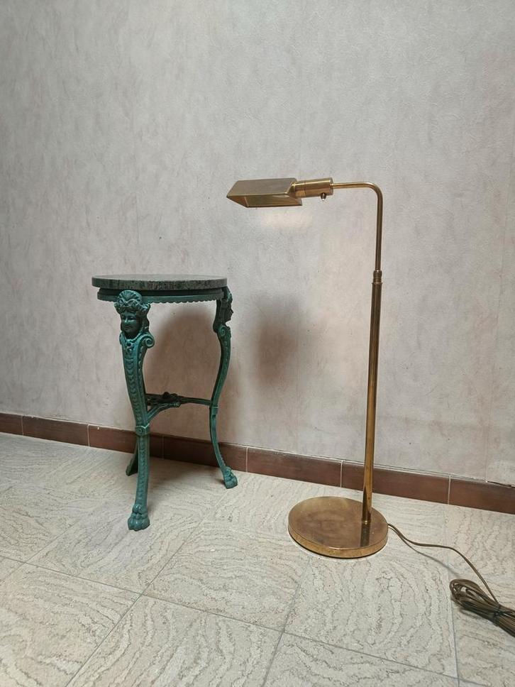 Vintage leeslamp messing jaren 70, Huis en Inrichting, Lampen | Vloerlampen, Gebruikt, Ophalen