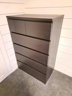 IKEA MALM, Ladekast 6 lades. zwartbruin, 80x123cm, 50 tot 100 cm, 5 laden of meer, Overige materialen, 25 tot 50 cm