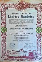S.A. Linière Gantoise - 1950 - action au porteur, Ophalen of Verzenden, 1920 tot 1950, Aandeel