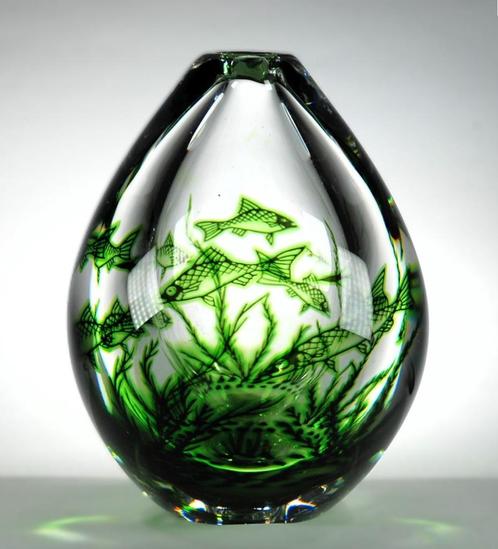 Orrefors - Vase Fish Graal - Edward Hald - 1971., Antiek en Kunst, Antiek | Glaswerk en Kristal, Ophalen of Verzenden